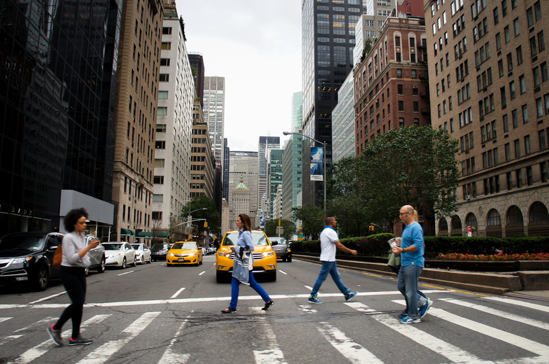 New York City street crossing on Park Ave