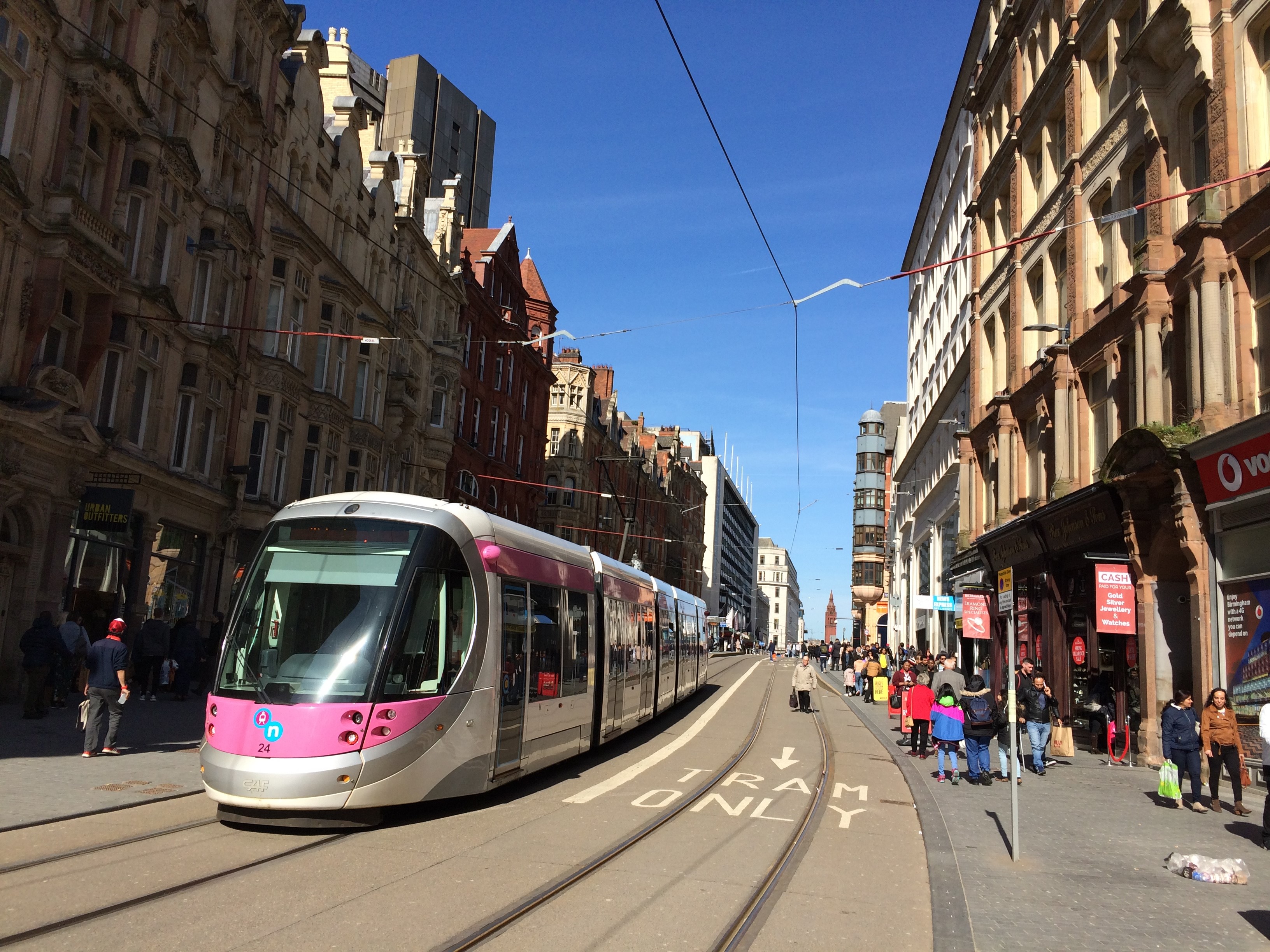 Trams are already in operation in Birmingham city centre