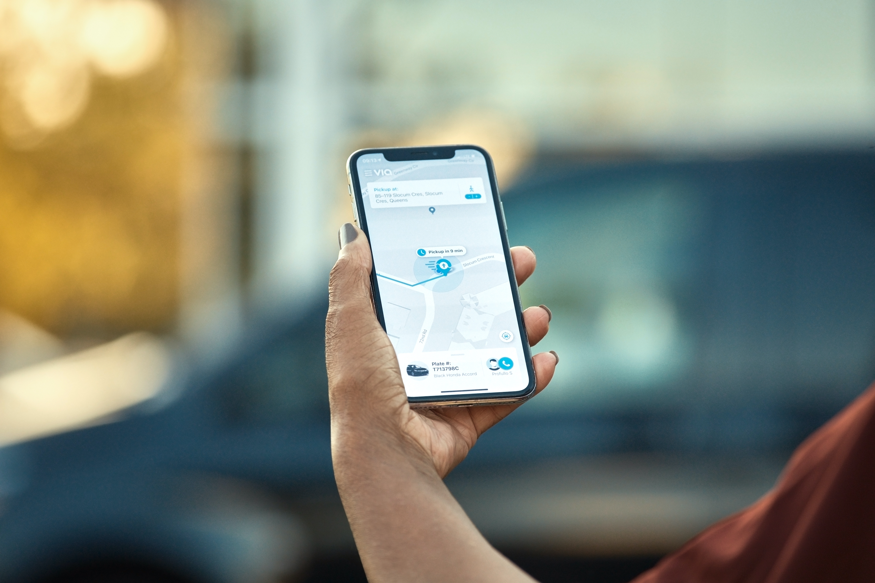 ViaVan app provides information on expected waiting time until pick-up and the route to the nearest stop (Credit Via)