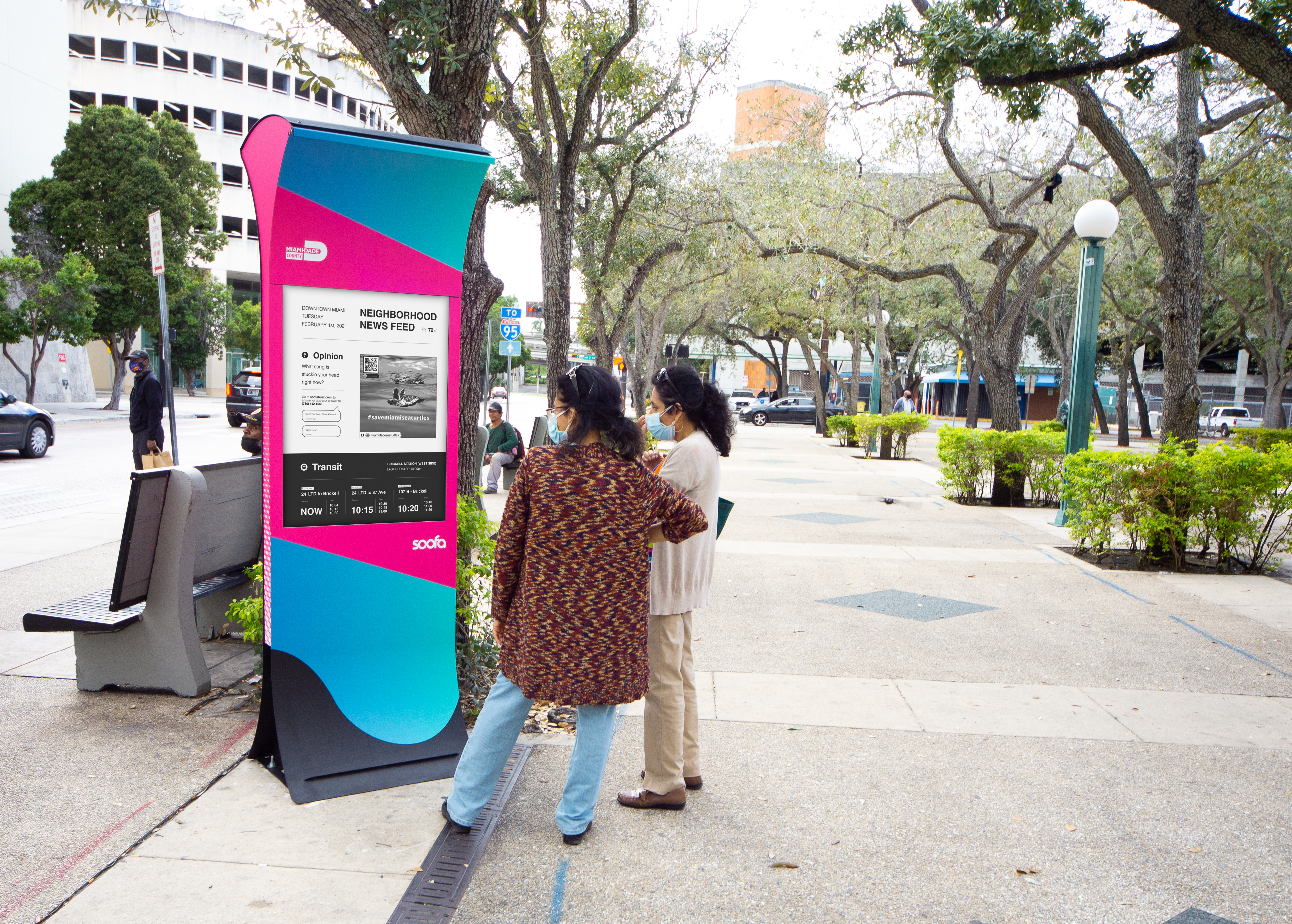 Miami-Dade says Soofa signs can engage users with poll questions relevant to their community (Credit – Soofa)