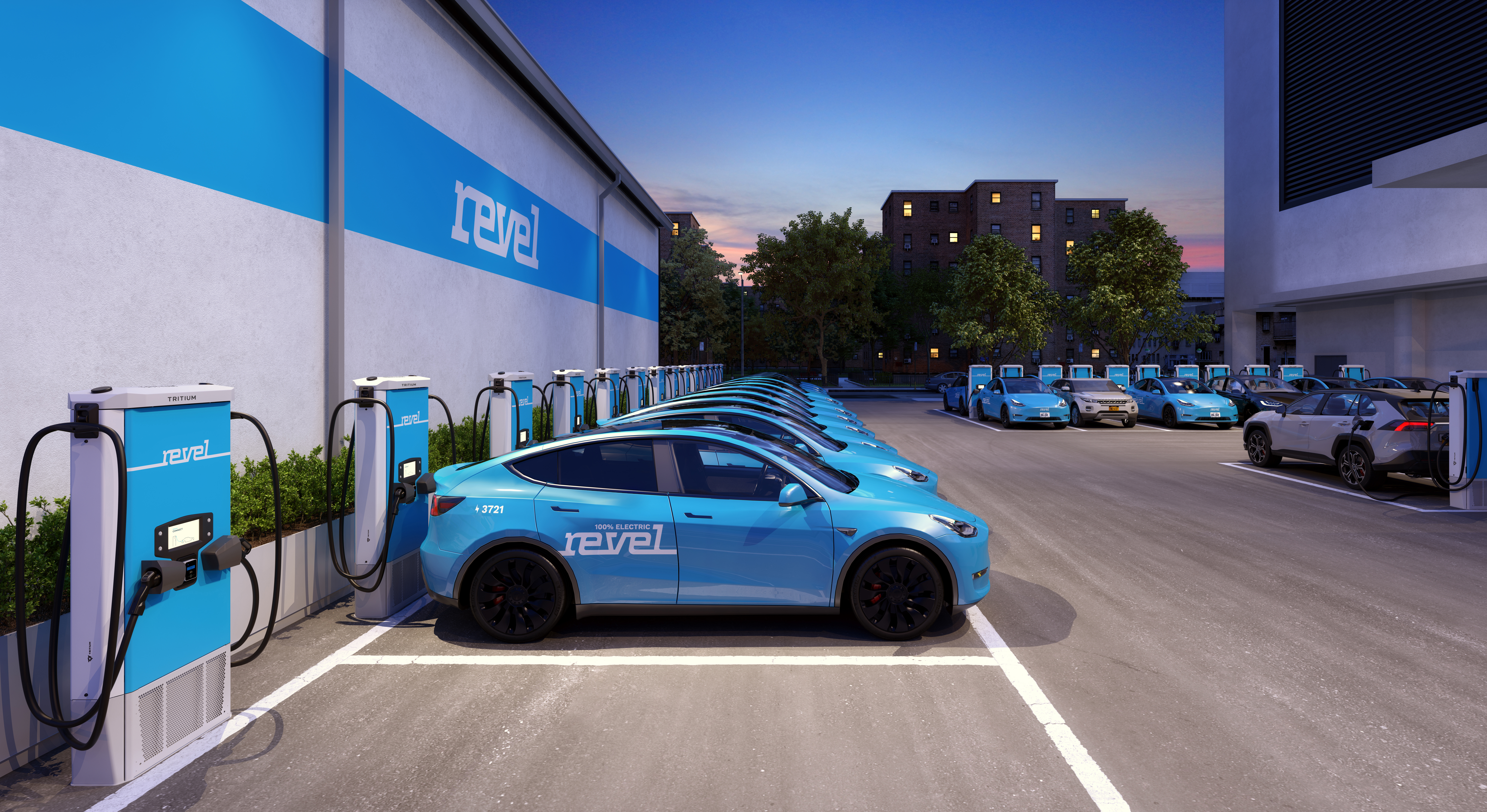 Revel electric ride-share EVs Manhattan fast-charging superhubs