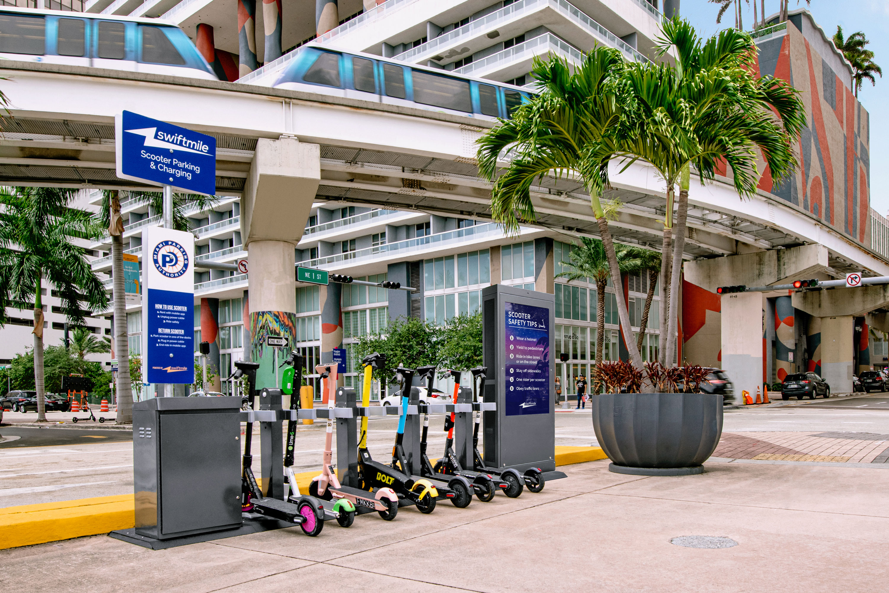 Swiftmile Mobility Hubs Miami Parking Authority electric scooters real-time transit information