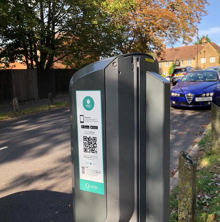 Liberty Charge on-street chargers electric vehicle Virgin Media O2 London West and North Northamptonshire Councils