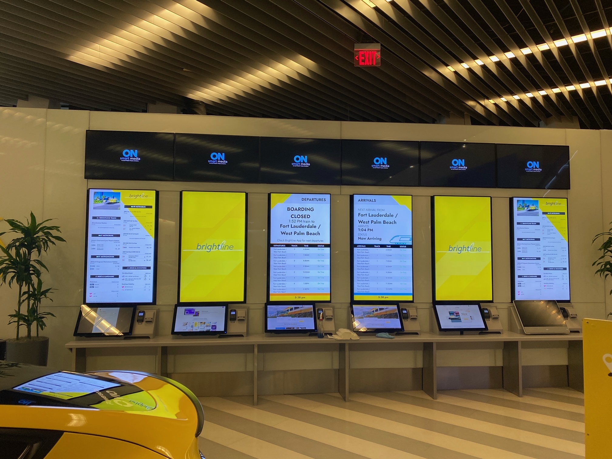 TransitScreen BrightLine stations Florida multi-modal information crowd estimates 