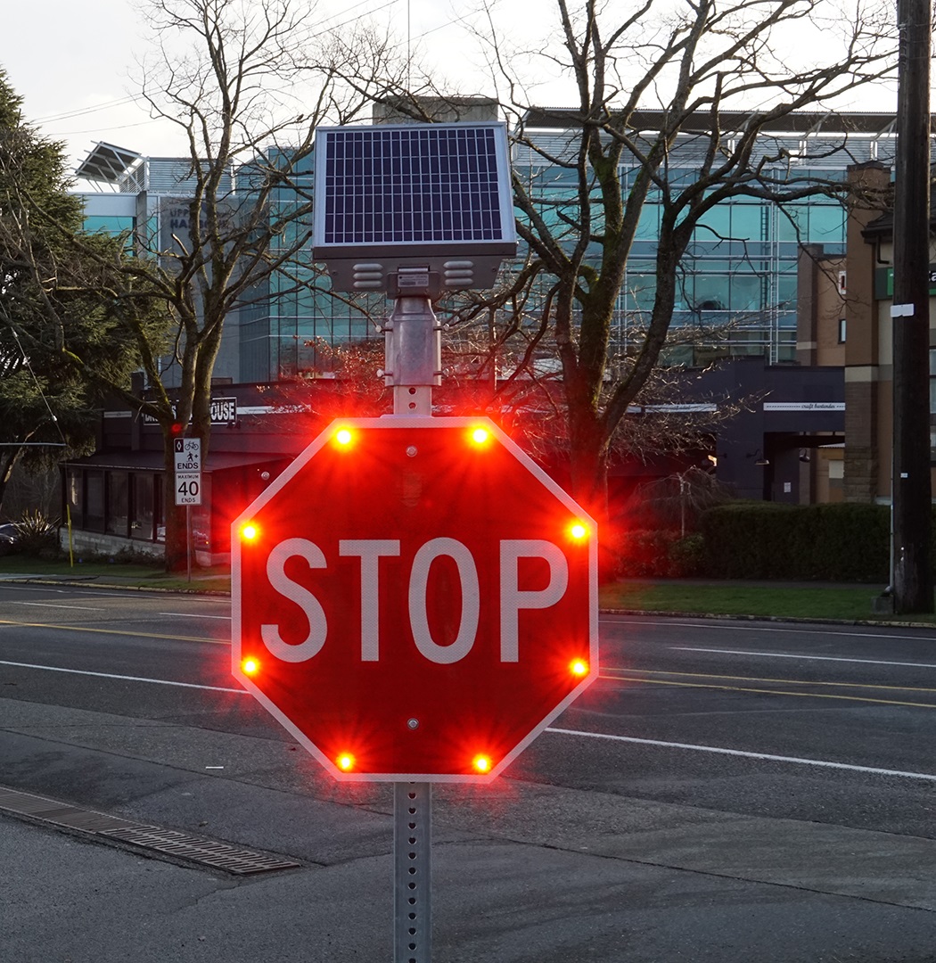 Carmanah Polara Vance Street stop sign crosswalk safety private equity (image credit: Carmanah Technologies)