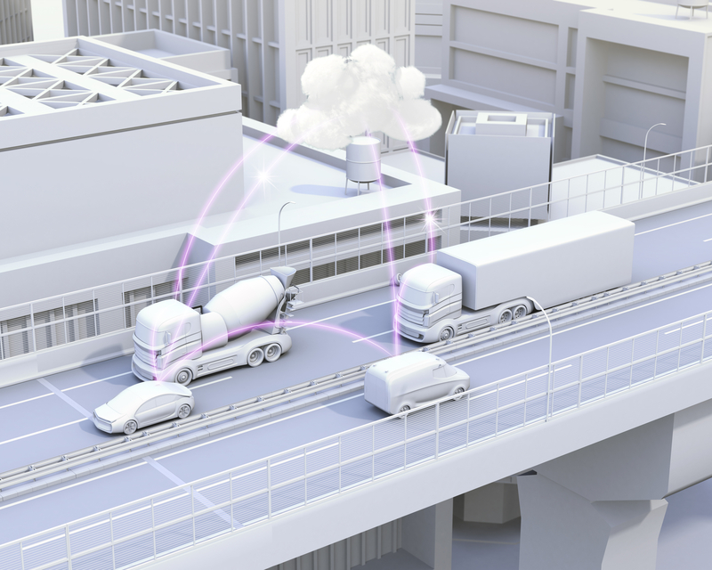 Connected vehicles real-time data cloud services mobility © Haiyin | Dreamstime.com