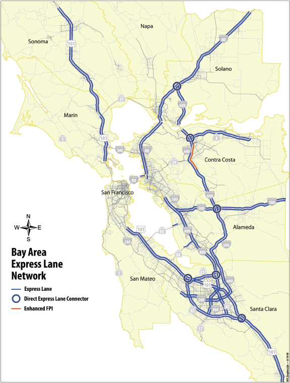 San Francisco Bay Area express lane network