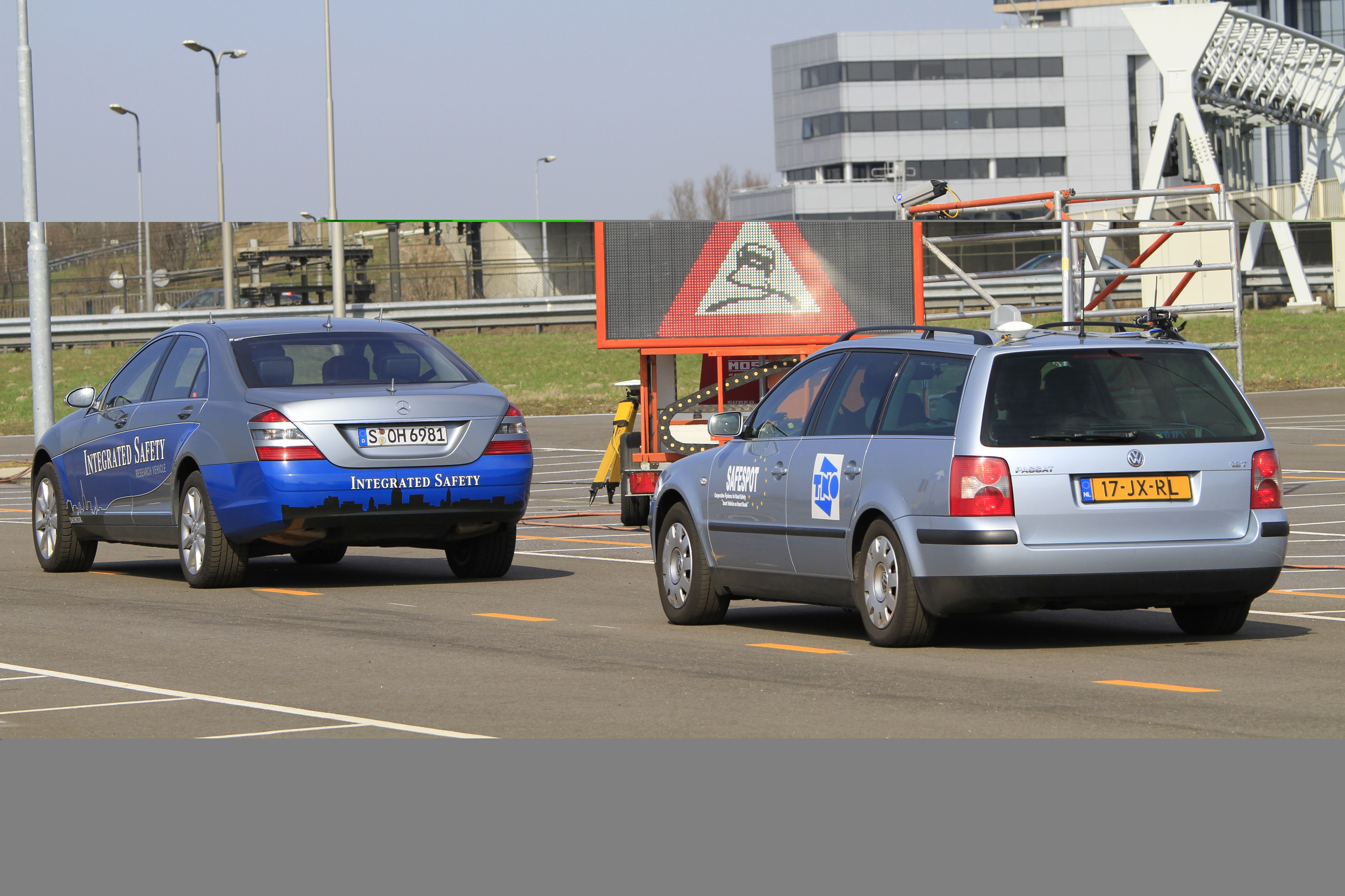 variable message sign on a road 