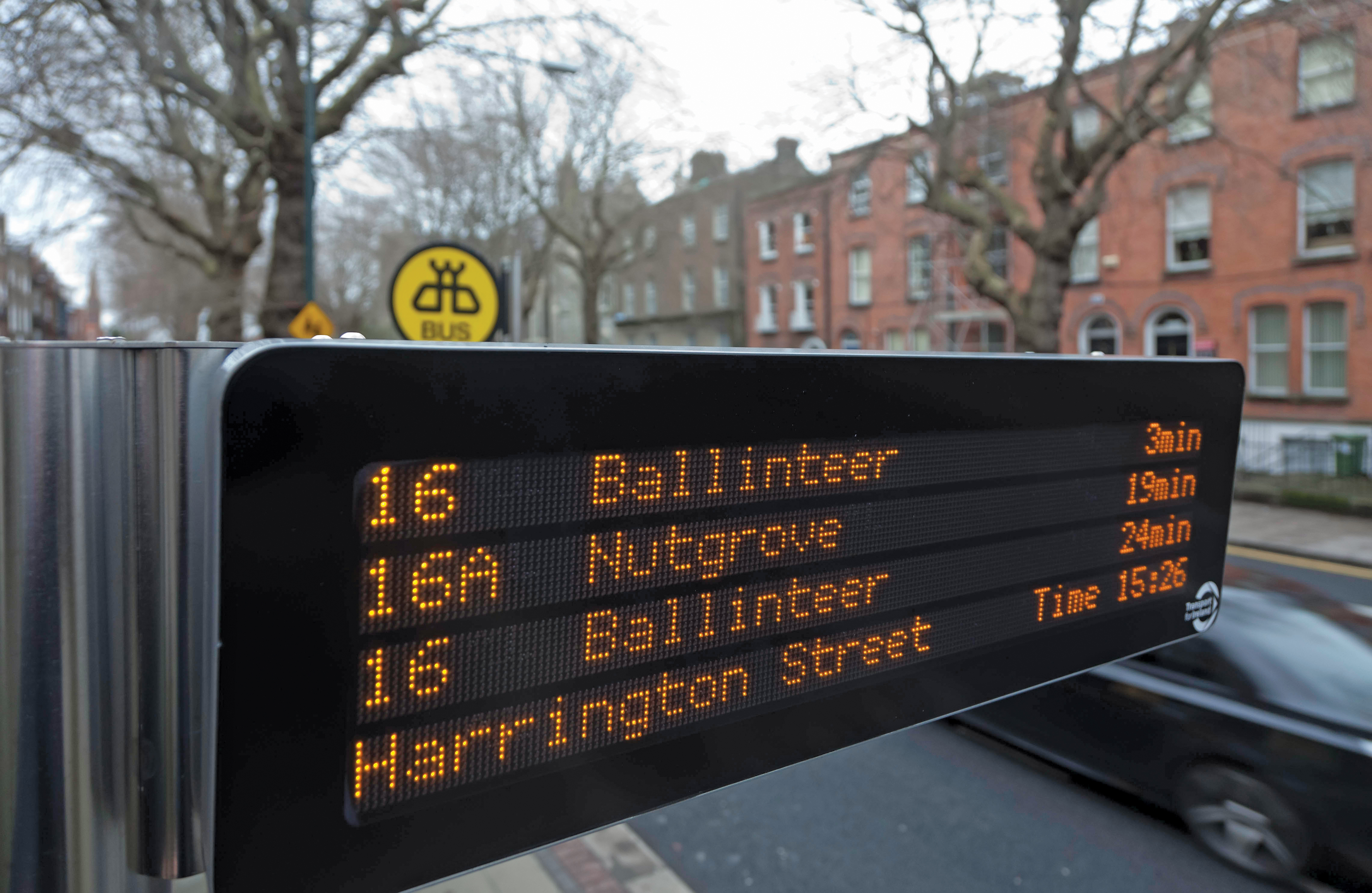 bus arrival prediction sign in Dublin