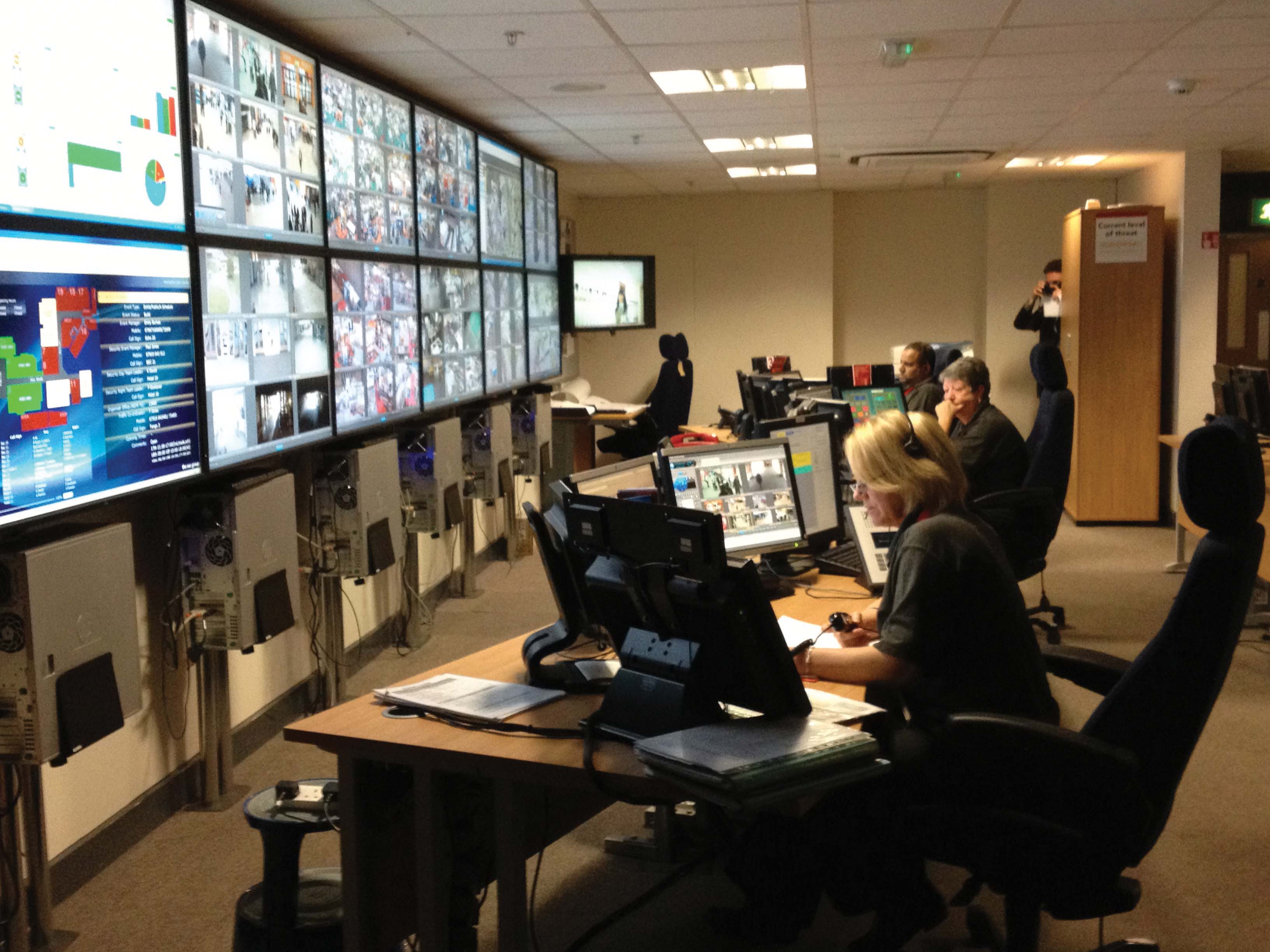 Control room staff can remotely monitor several sites