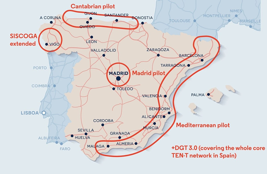 C-Roads Spain pilot locations