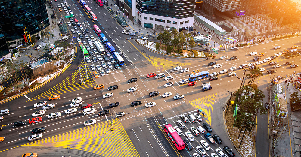 Intelligent video analytics can identify traffic build-ups at intersections