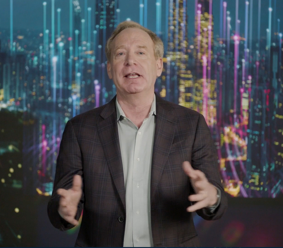Microsoft president Brad Smith spoke about cybersecurity and customer privacy protection © CES 2021