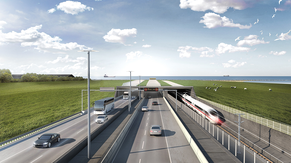 The tunnel will run from the Danish island of Lolland to the German island of Fehmarn, crossing the 18km-wide Fehmarn Belt (strait) in the Baltic Sea