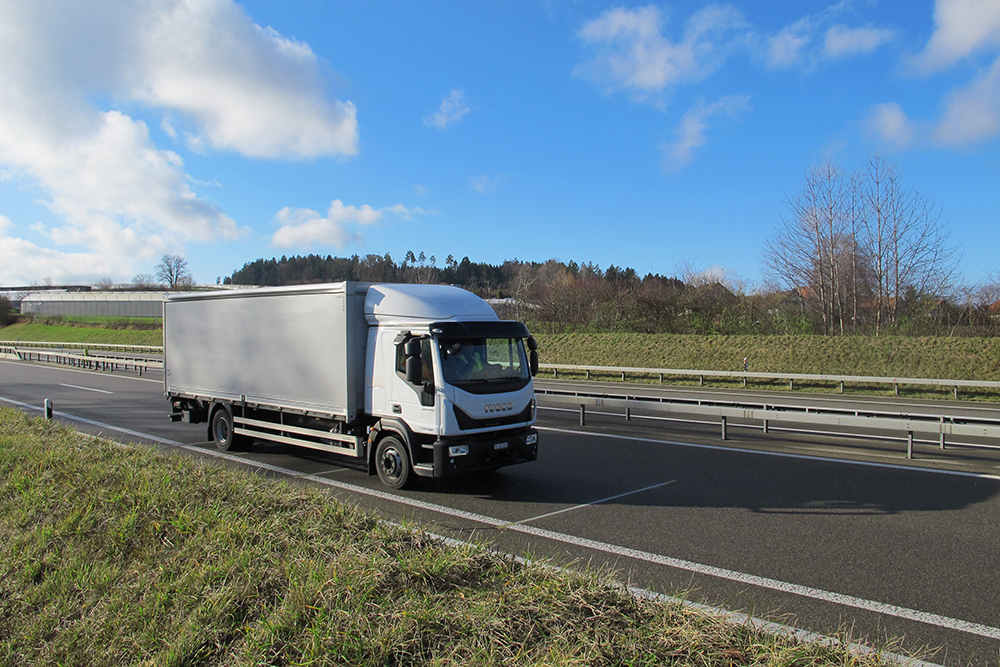A truck crosses a KiTraffic Digital site in Switzerland 