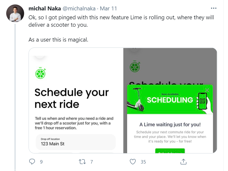 Lime delivery service twitter