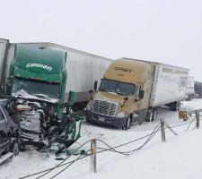 The I-80 in Wyoming experiences heavy freight traffic