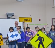 American Indian schoolpupils work on traffic safety 