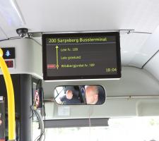 Information screens in the bus