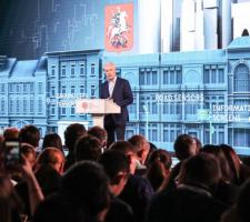 Sergey Sobyanin the major of Moscow speaking during the conference.jpg