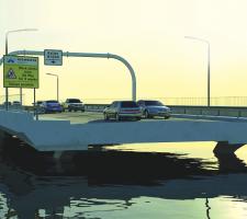 edited highway picture on water