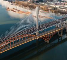 The new and old Port Mann Bridges