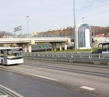 Buses transport contestants and sectators to and from the Olympic venues