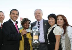 Mayor Villaraigosa and other Los Angeles city officials celebrate