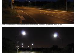 Before and after Toshiba LED Street ligjhts fitted