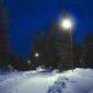Dark snow covered road